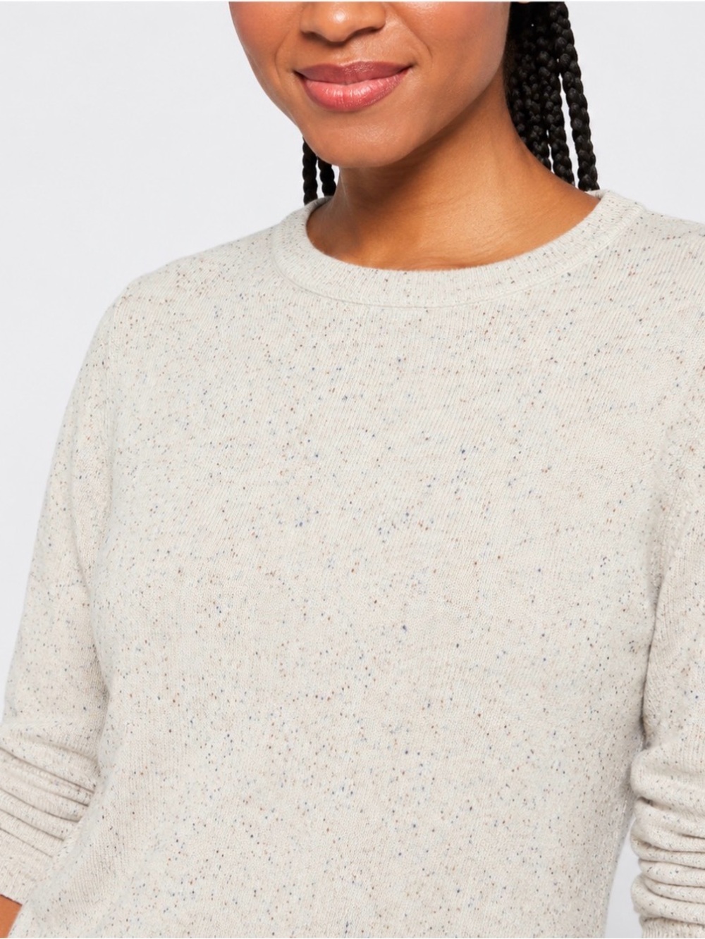 Stitches + Stripes Speckled Crewneck Sweater in Cream